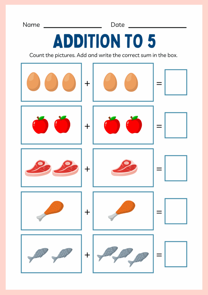 Math Printable Worksheets For Kindergarten - Math Worksheet Kindergarten Addition - Math Worksheets Printable