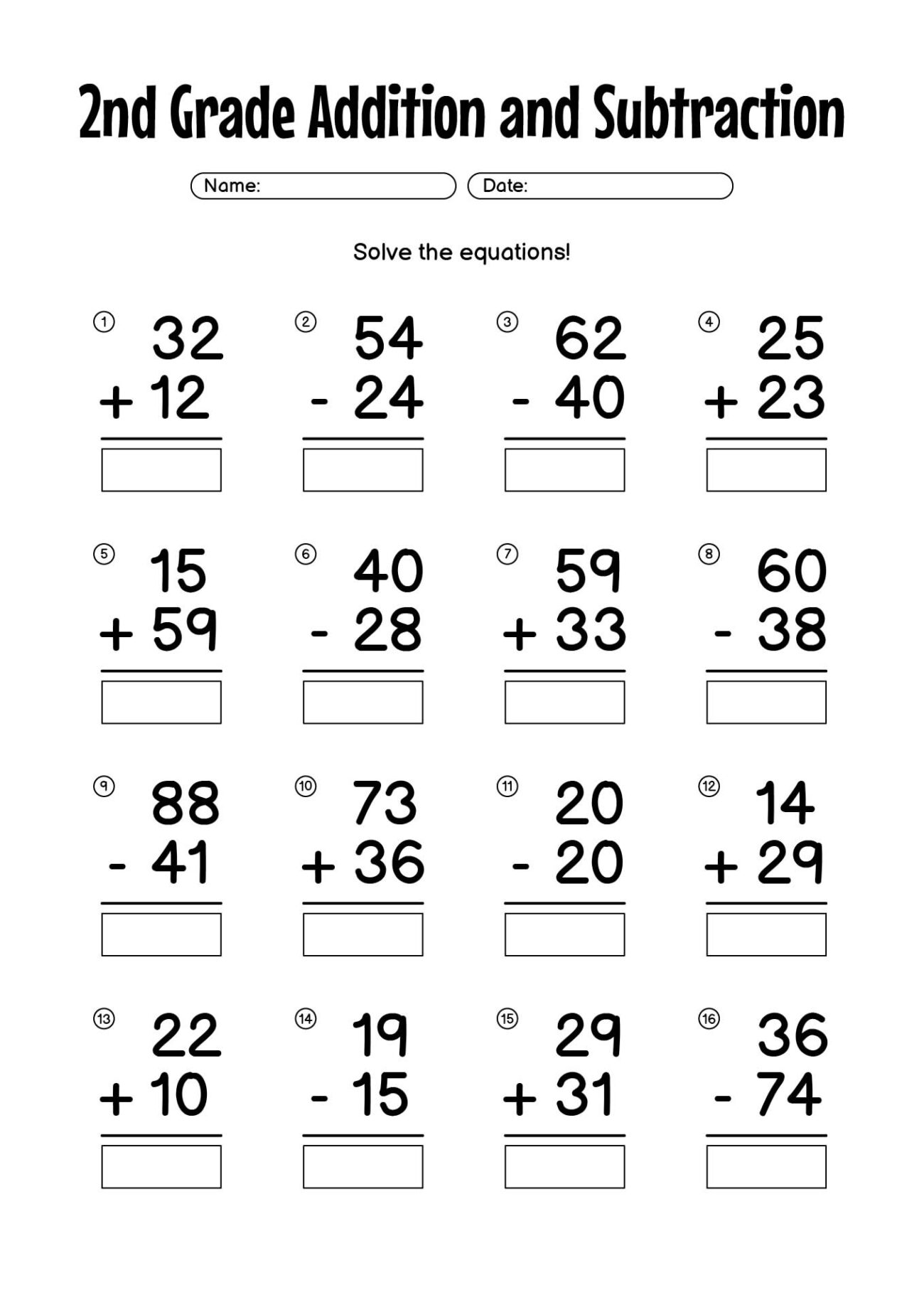 Math Problems For 2nd Graders Worksheets - 15 Math Worksheets 2nd Grade Activity | 2nd grade math pages, Grade 2 ...