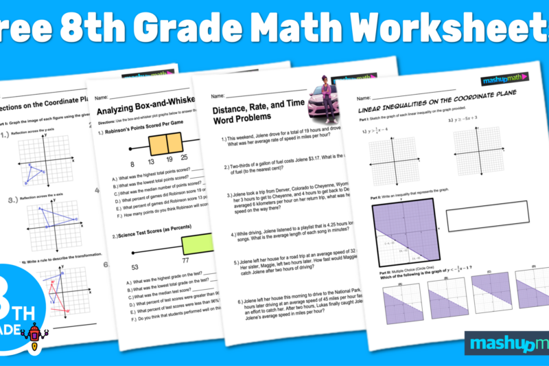 Math Problems For 8th Graders Worksheets