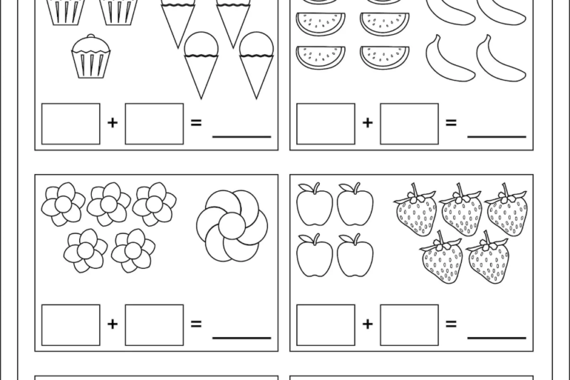 Math Problems For Kindergarten Worksheets