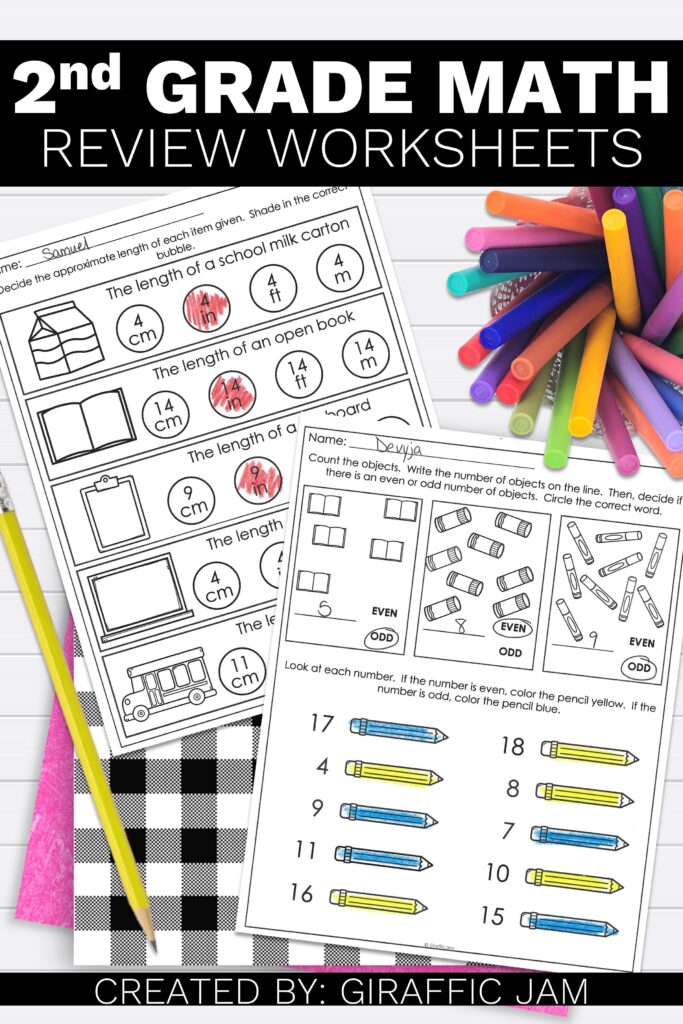 Math Review 2nd Grade Back to School Math Review Printable Math ...