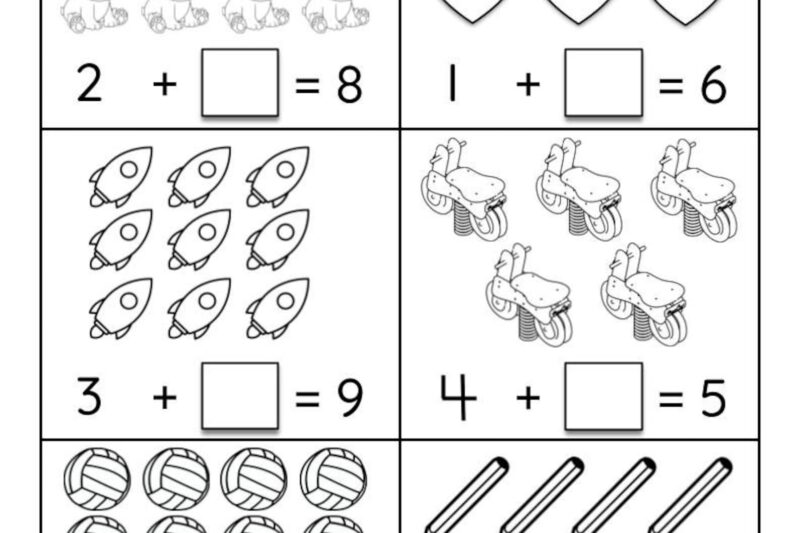 Math Work Sheets For Kindergarten
