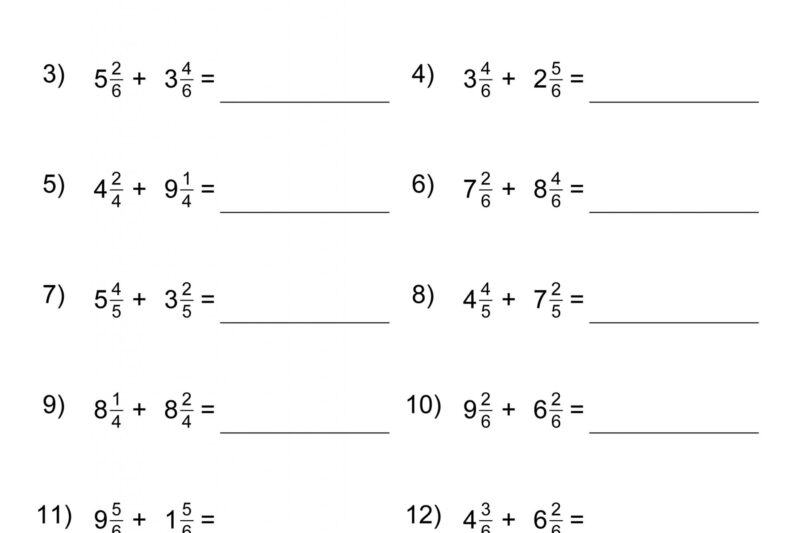Math Worksheet For 5th Grade