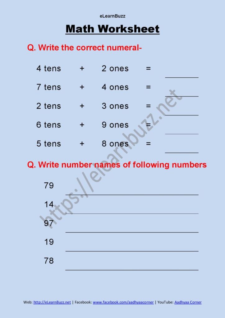 Math Worksheet for Class 2 – Part 2 – eLearnBuzz Math Worksheet for Class 2 - Part 2 - eLearnBuzz