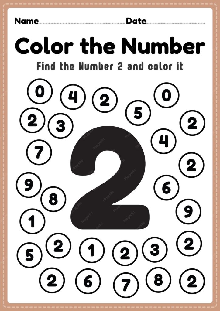 Math worksheet number 2 worksheet coloring maths activities for ...