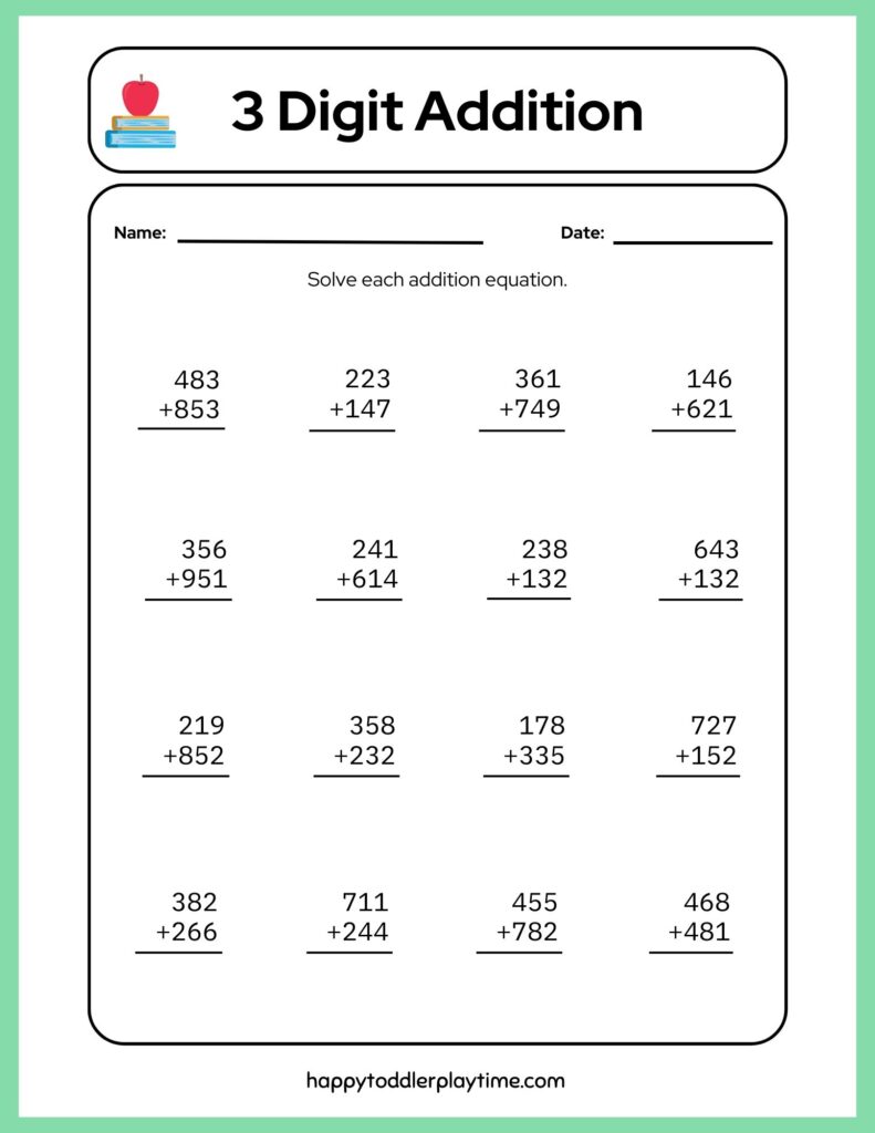 Free Printable Math Worksheets for Grade 4 - Happy Toddler Playtime