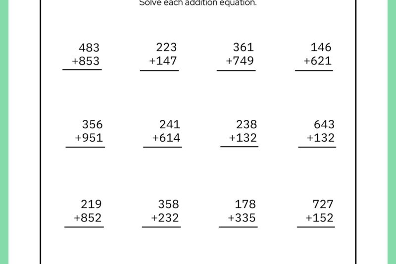 Math Worksheets For Grade 4