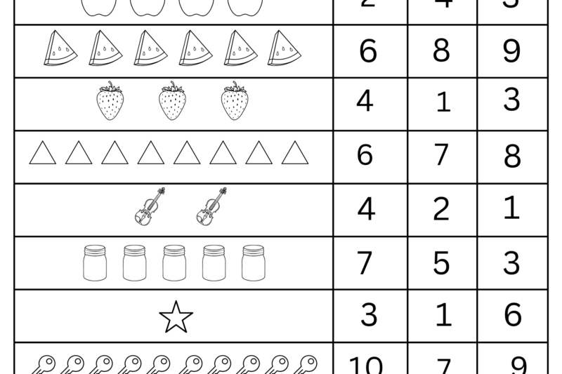 Math Worksheets For Kindergarten Counting