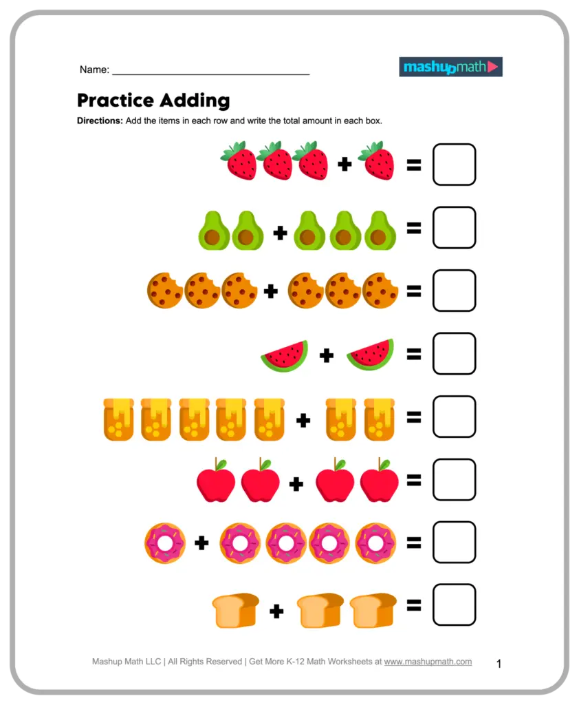 Maths Worksheets For Grade 1 With Answers