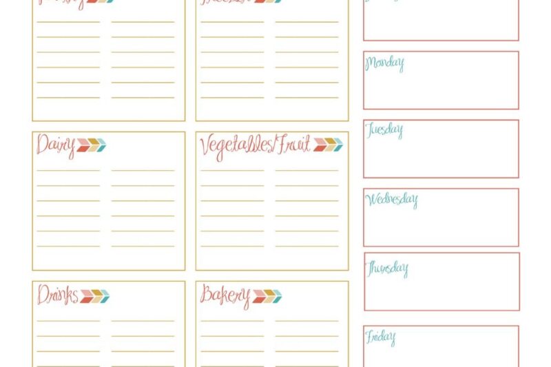 Meal Planner And Grocery List Free