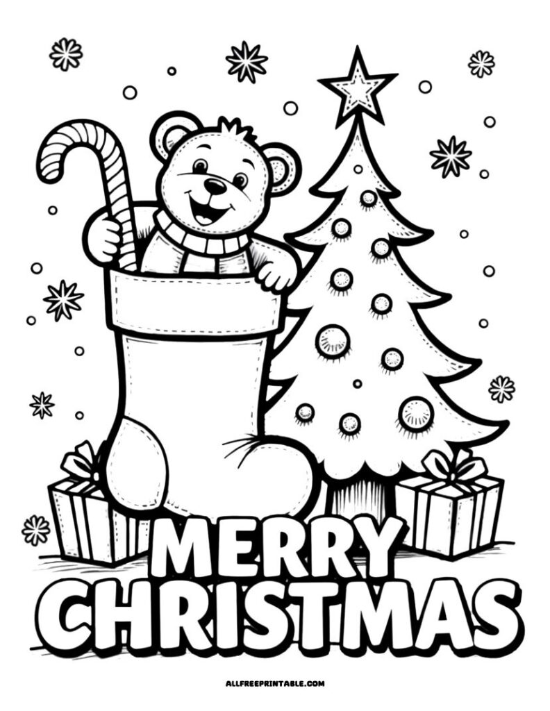 Merry Christmas Coloring Page – Free Printable