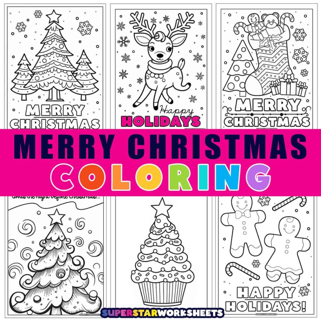 Merry Christmas Coloring Pages (Free Printables) – Superstar Worksheets Merry Christmas Coloring Pages (Free Printables) - Superstar Worksheets