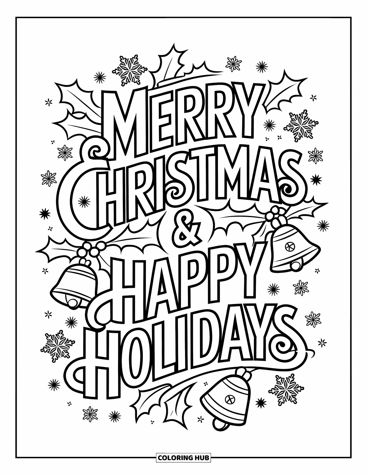 Merry Christmas Images To Color - Printable Coloring Pages Christmas Adults