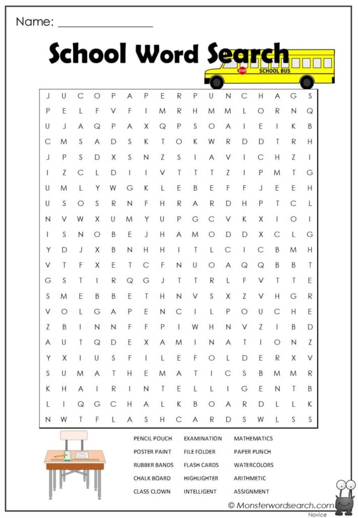 Middle School Free Printable Word Searches - Word Search Maker
