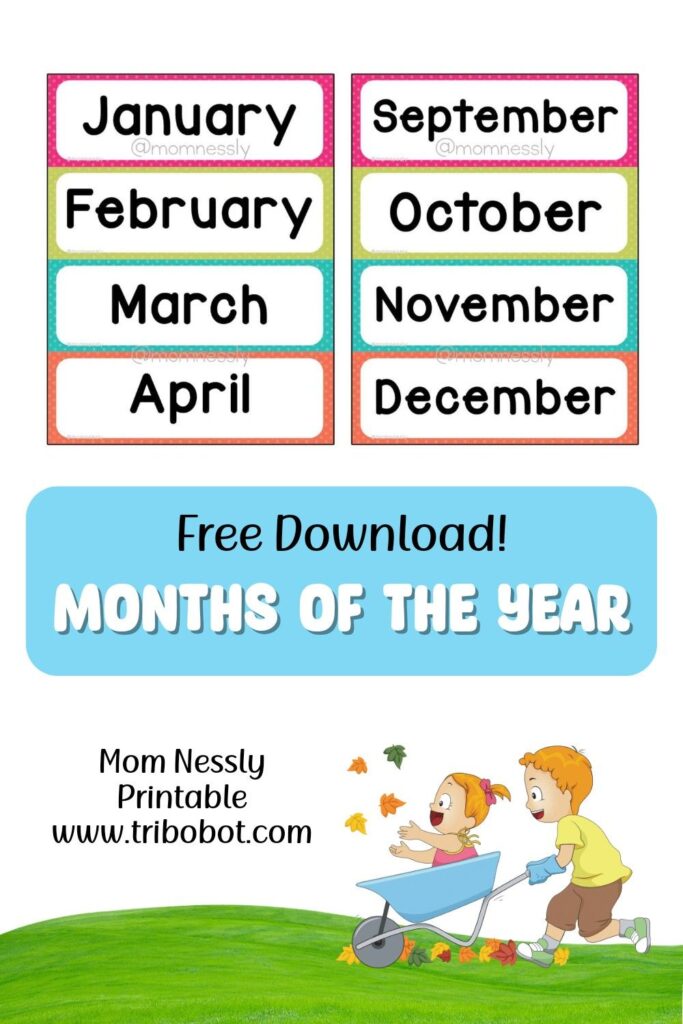 Months of the Year Free Printable