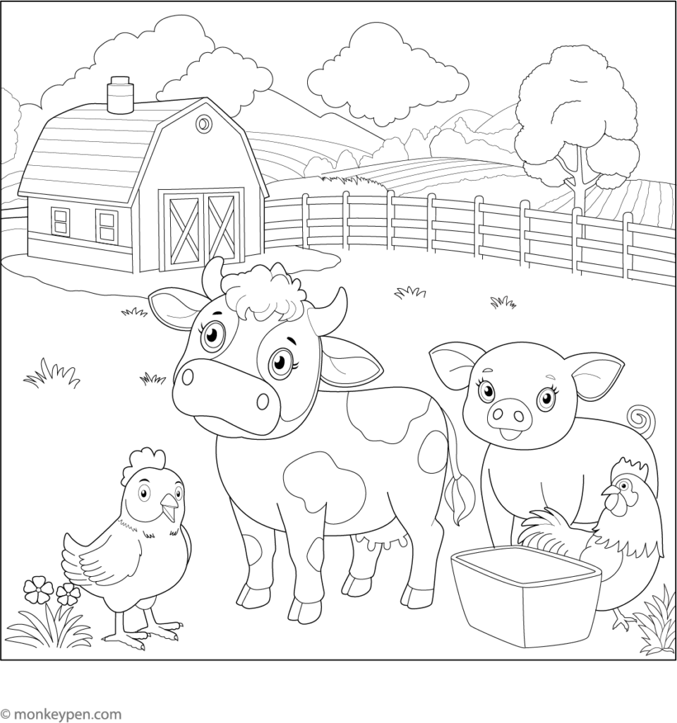 My Farm Coloring Book – Fun Farm Animal Pages My farm coloring book featuring adorable farm animals for kids to color