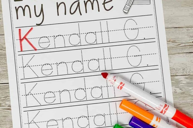 Name Handwriting Worksheets For Kindergarten
