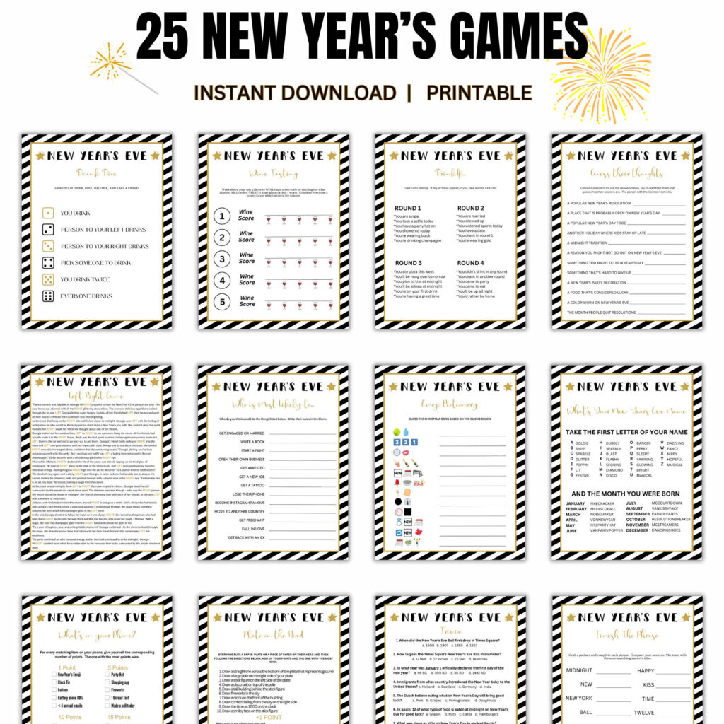 New Years Printable Games – FREE Printable A-Z New Years Printable Games - FREE Printable A-Z