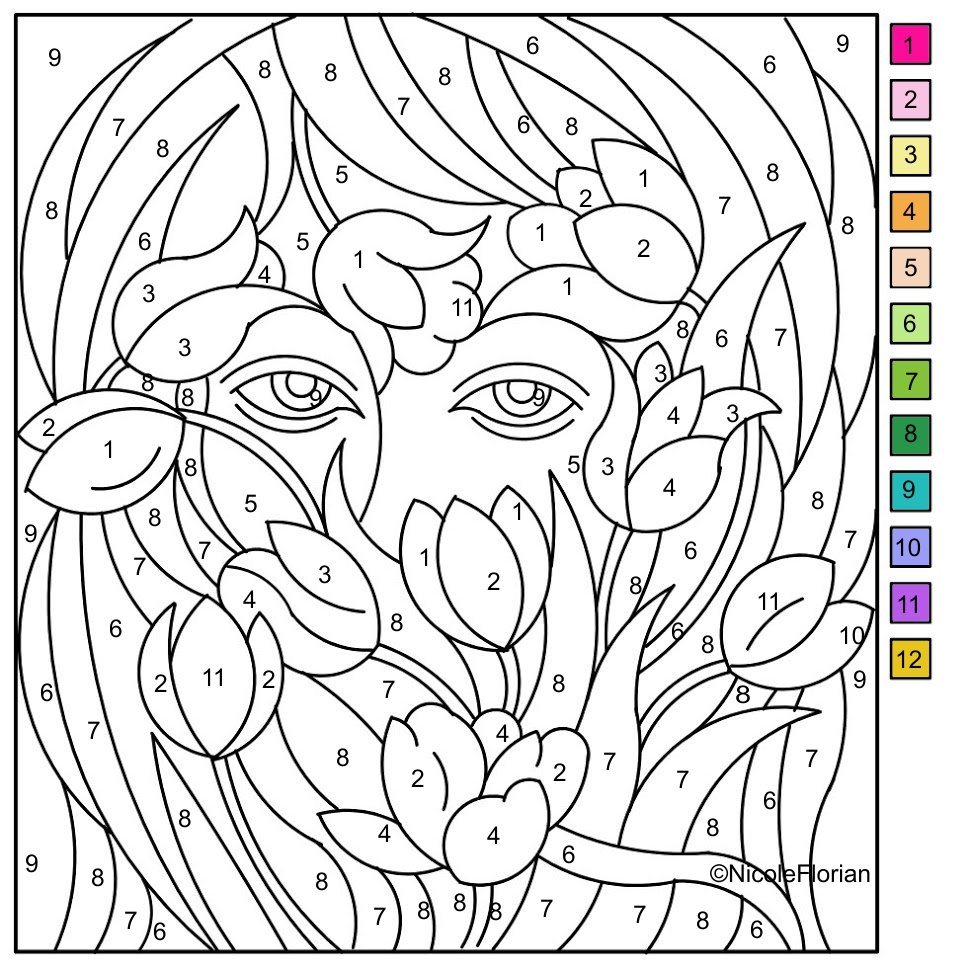 Nicole’s Free Coloring Pages: COLOR BY NUMBER * COLORING PAGE Nicole's Free Coloring Pages: COLOR BY NUMBER * COLORING PAGE