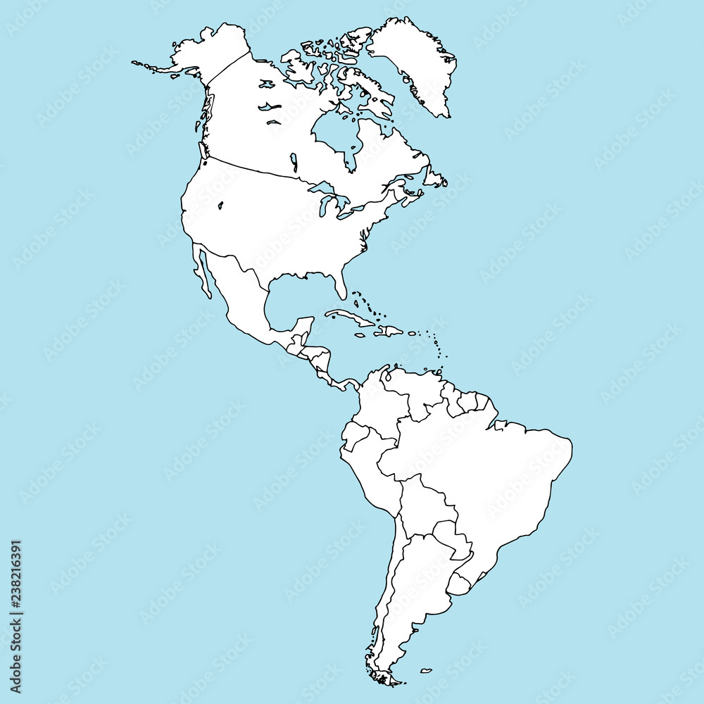 North And South America Map Blank - North And South America Blank Map | Adams Printable Map