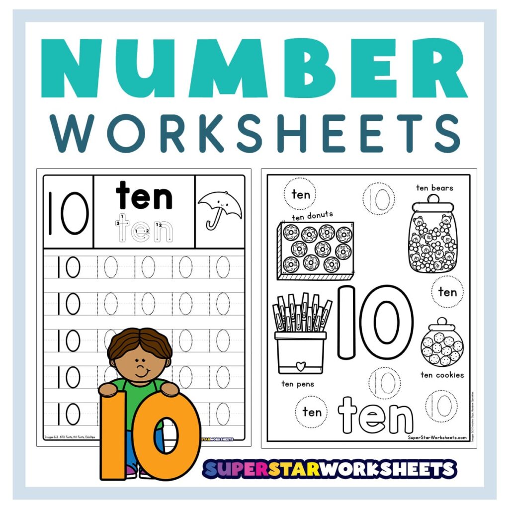 Number 10 Worksheets - Superstar Worksheets