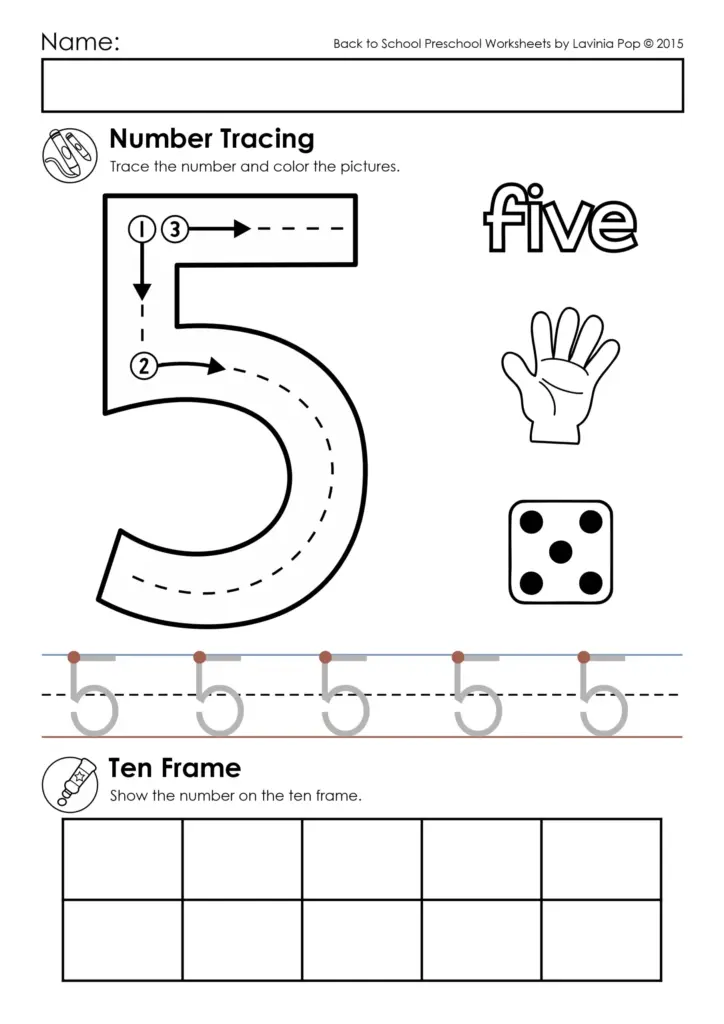 Number 5 Worksheet Tracing Number 5 Worksheet Tracing