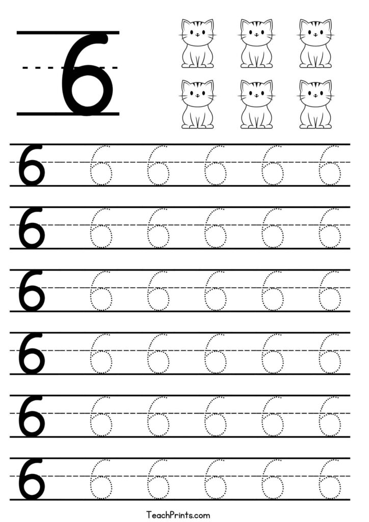 Number 6 Worksheets For Preschool - Number Tracing Worksheet 4 6 Numbers Preschool