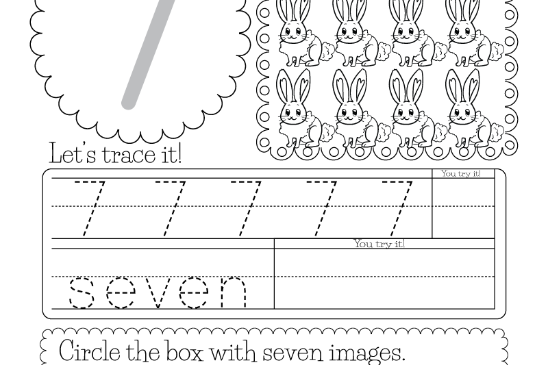 Number 7 Worksheets For Kindergarten