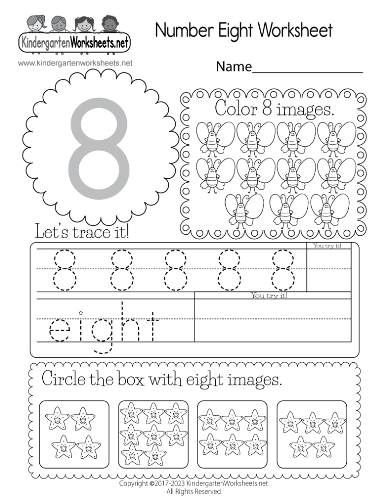 Number 8 Worksheets For Kindergarten - Kindergarten Worksheets