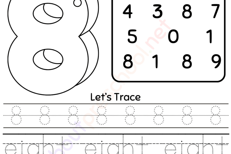 Number 8 Worksheets For Preschoolers