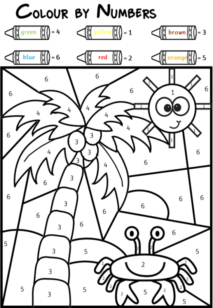 Number Color Coloring Pages Printable Kids Spring Worksheet Worksheets ...