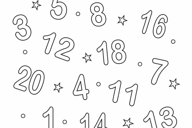 Number Coloring Pages 1 20