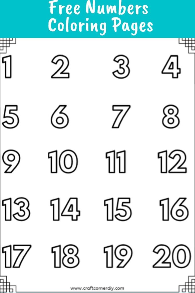 Number Coloring Pages 1-20 Pdf Number Coloring Pages 1-20 Pdf