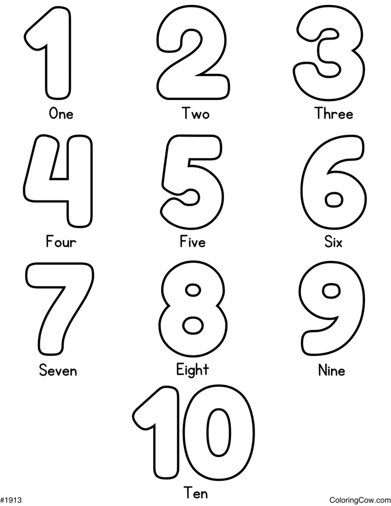 Number Coloring Pages For Preschoolers - Number 5 Coloring Page