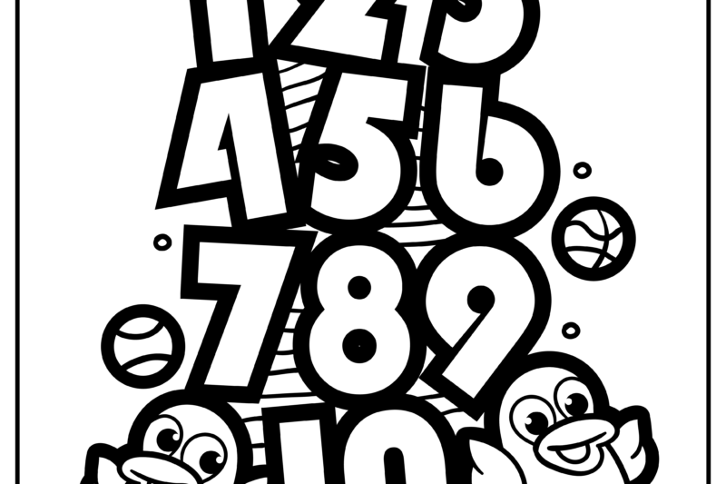 Number Coloring Sheets For Preschoolers