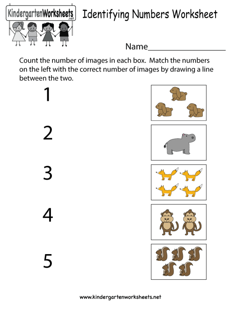 Number Identification Worksheets For Kindergarten - Free Printable Identifying Numbers Worksheet