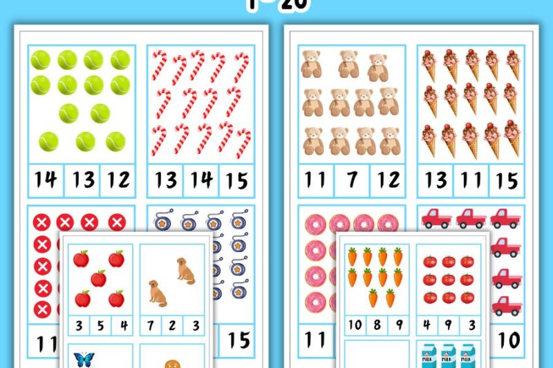 Number Recognition Worksheets 1 20