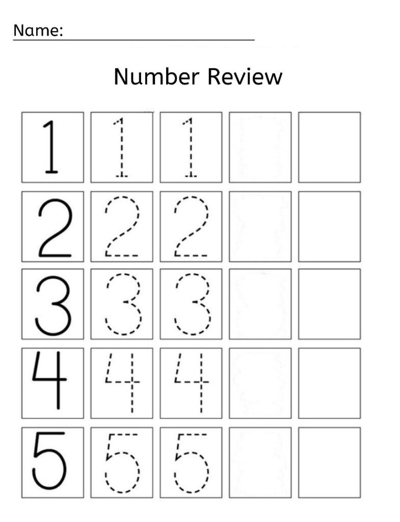 Number Review Worksheets For Preschool - Number Review Worksheet for Preschool | Preschool number learning sheet ...