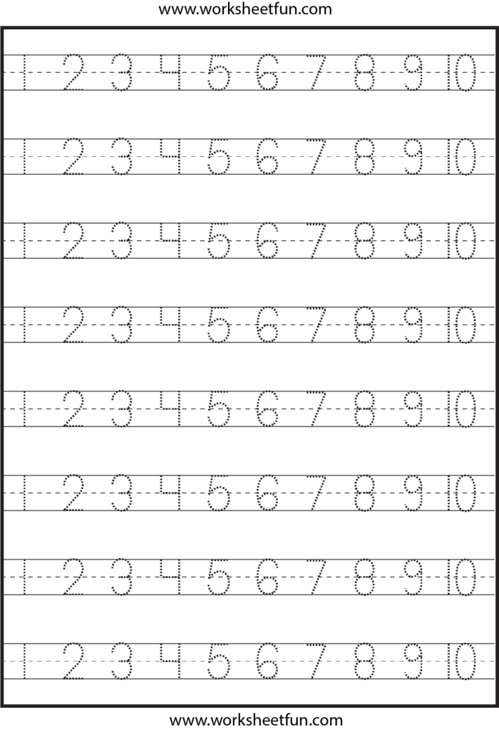 Number Tracing – 1-10 – Worksheet / FREE Printable Worksheets ...