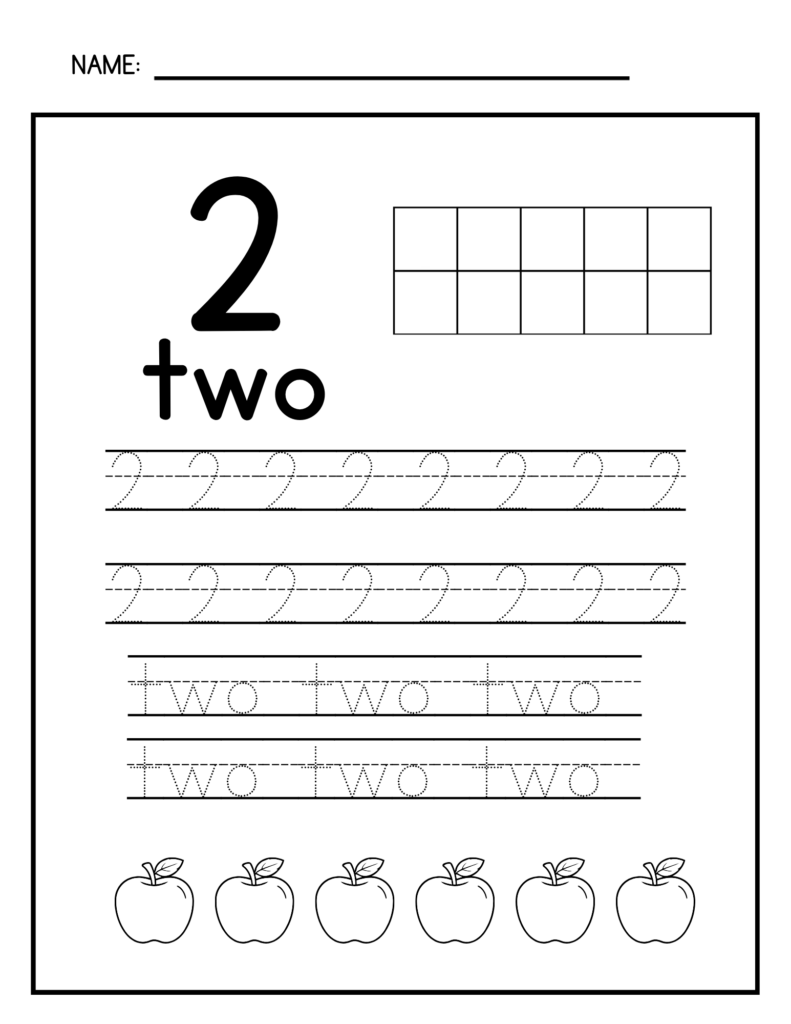 Printable number tracing worksheet for kindergarten focusing on numbers 1 to 20