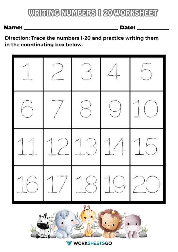 Numbers 1 20 Worksheets | WorksheetsGO