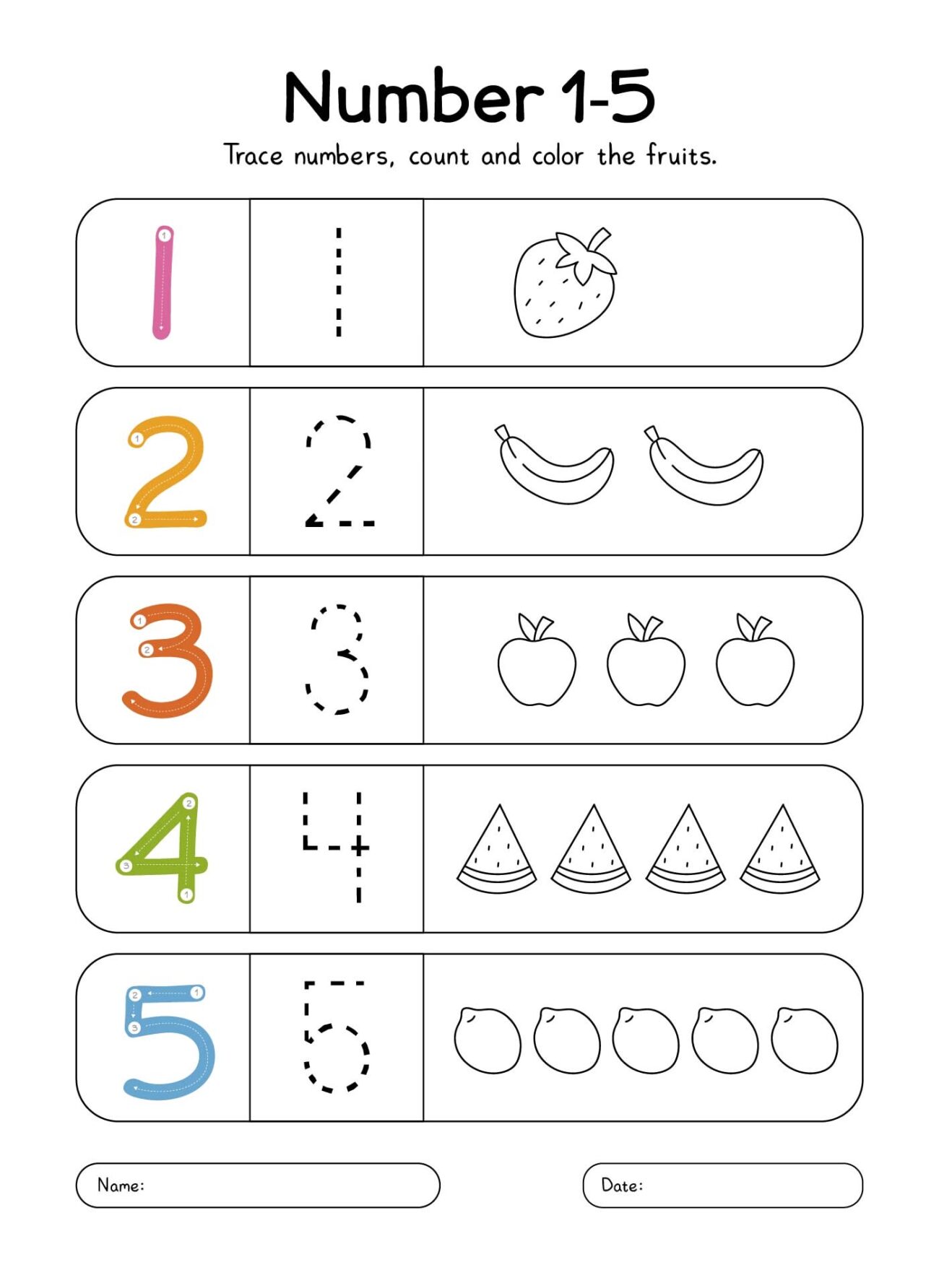 Numbers 1 To 5 Worksheets For Preschool - Number 1 Worksheet - 12 Free PDF Printables | Printablee | Numbers one ...