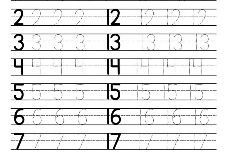 Numbers For Kindergarten 1 20