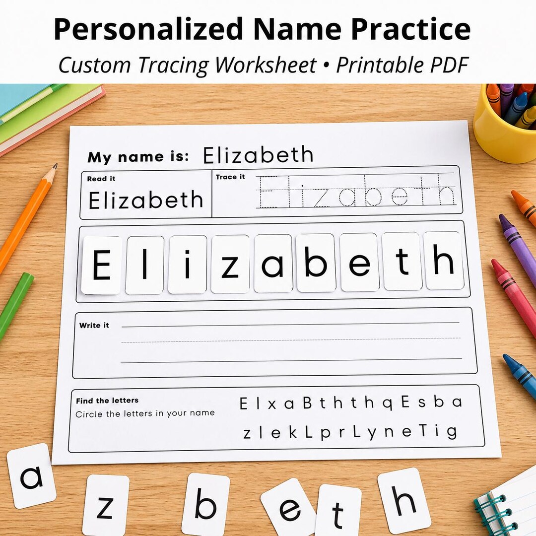 Personalised Learn To Write Name - Personalized Name Tracing Worksheet, Custom Kids Name Practice, Learn ...