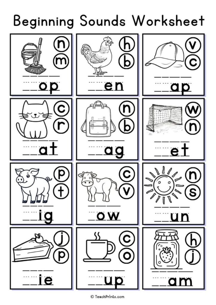 Phonics Worksheets For Kindergarten Printable Free - Beginning Sounds Worksheets - Free to Print | Learning to read ...