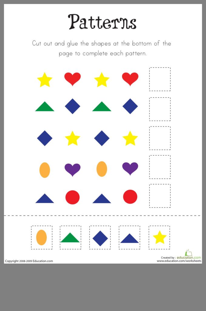 Pin by Youngin on Activities | Pattern worksheet, Math patterns ...