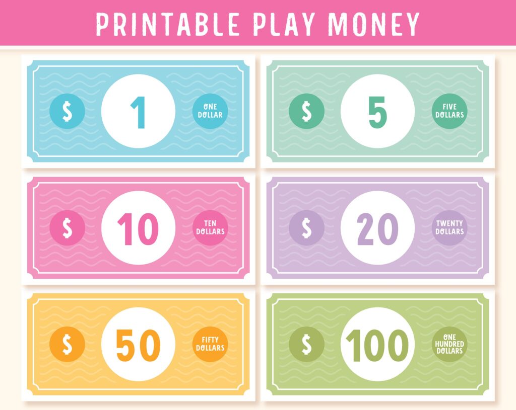 Play Money For Kids Printable - Printable Play Money for Kids - Digital Instant Download Pretend Play ...