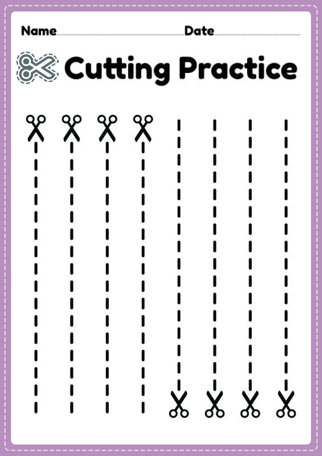 Practice Cutting Pages For Preschool - Cutting Practice Worksheets for Kids: Free Printable Activity ...