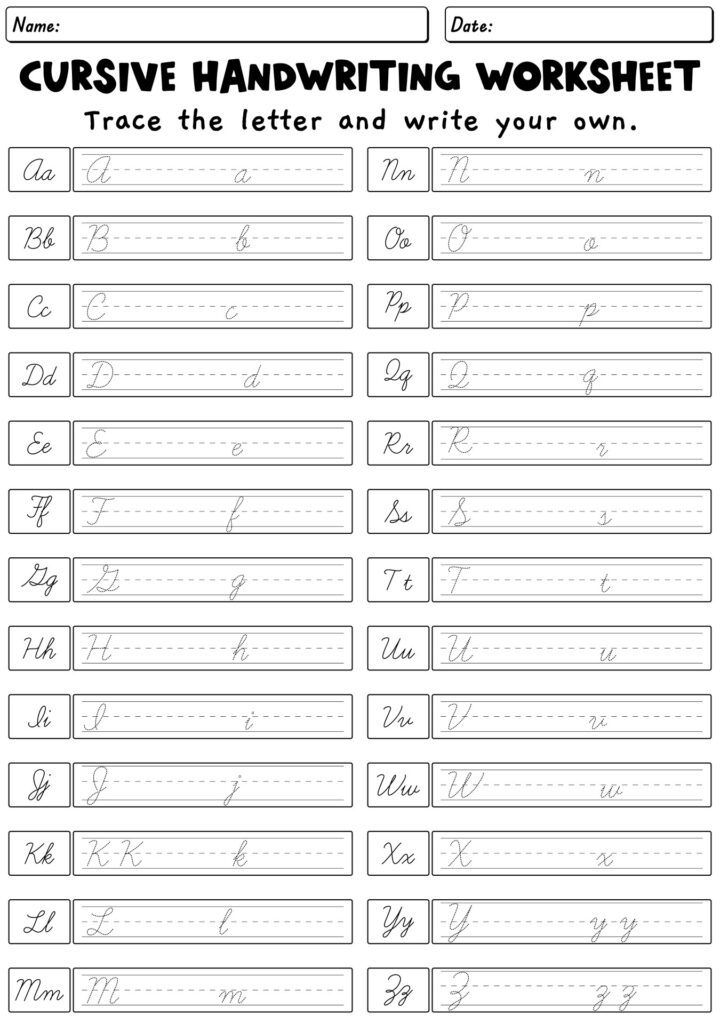 Practice Handwriting Sheets For Kindergarten – Cursive Worksheet Practice Handwriting Sheets For Kindergarten - Free printable cursive handwriting worksheet for kindergarten with letter trac