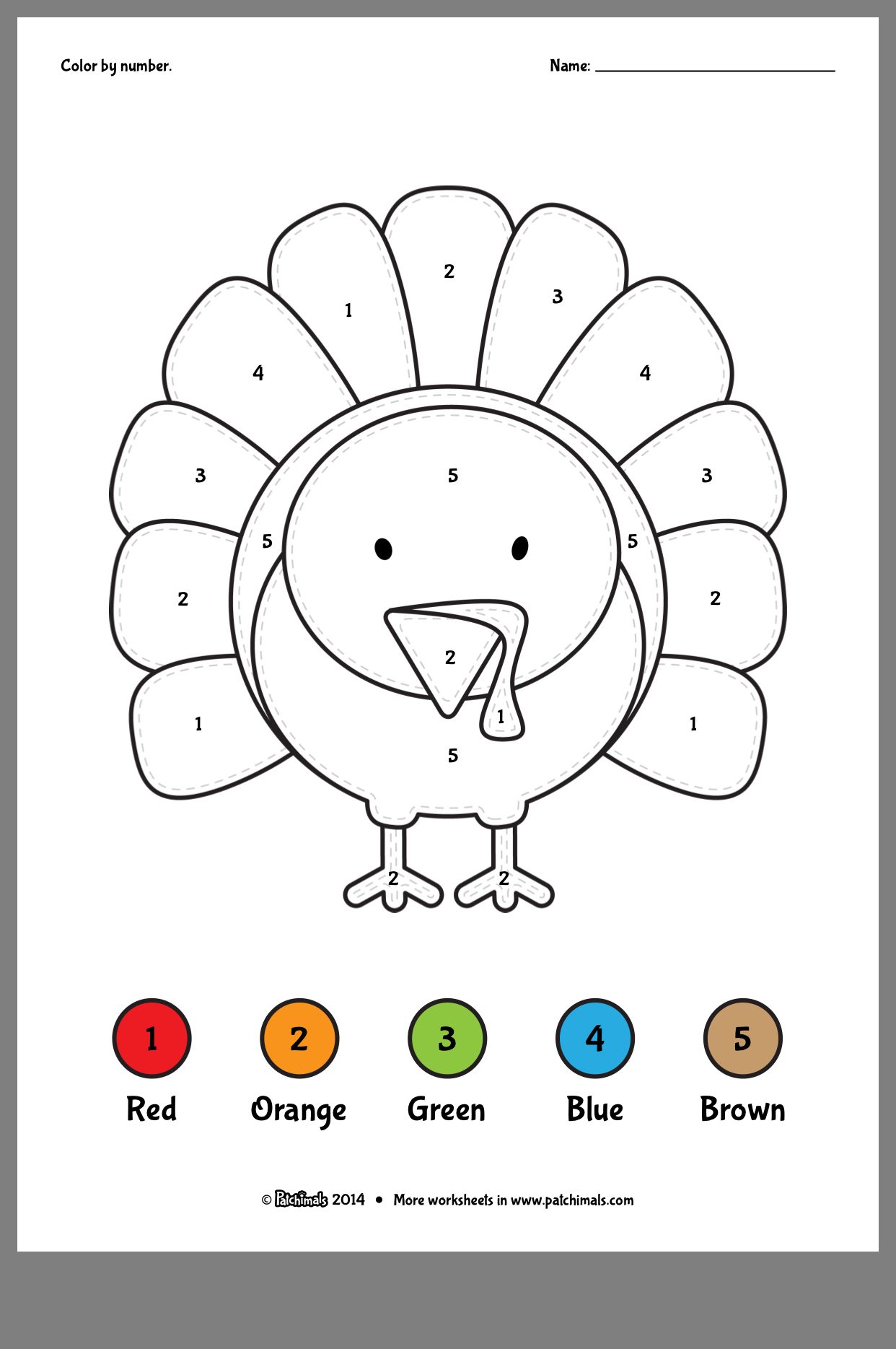 Pre K Color By Number Easy